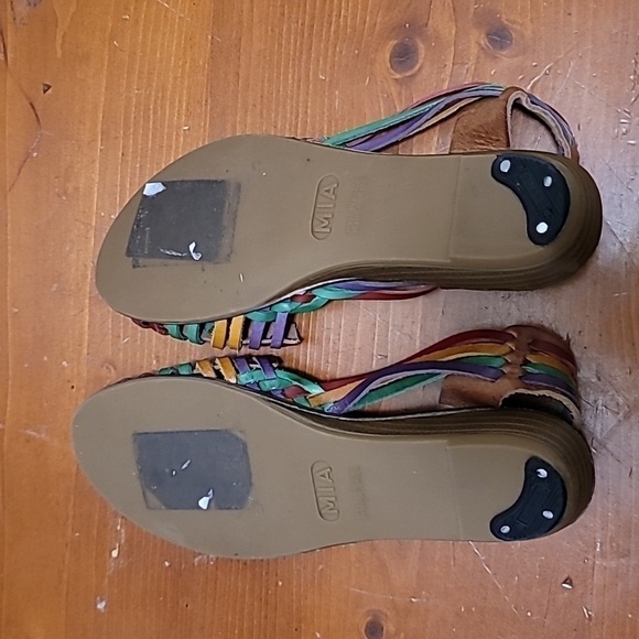 MIA WOMEN'S COLORFUL MULTICOLOR LEATHER HUARACHES BOHO BOHEMIAN HIPPIE SIZE 6.5 - Picture 5 of 10